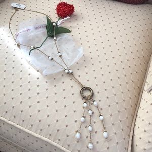 NWT Laila Rowe gold tone and faux pearl necklace